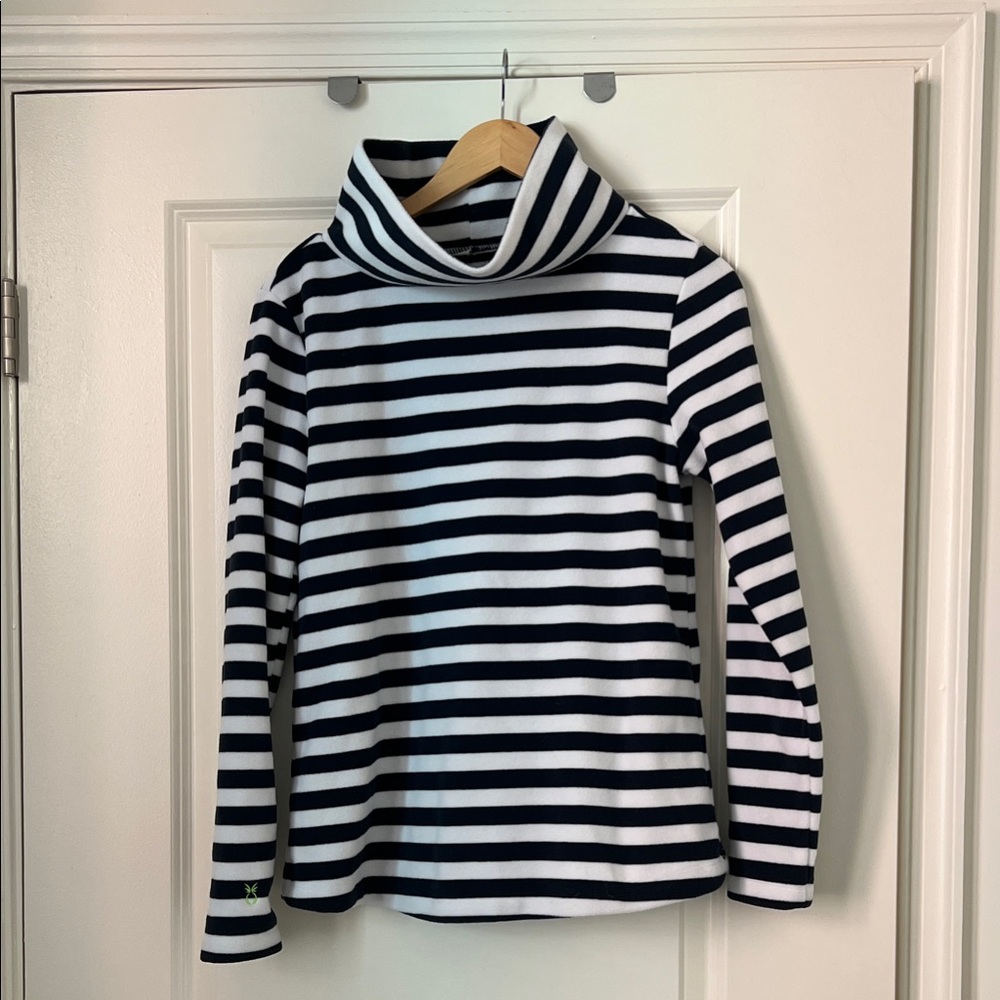 Dudley Stephens Navy and White Striped Park Slope Turtleneck